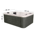 Vasca Monoblocco Drusilla per 3 Persone 218x158x85 cm in Acrilico Color Legno      