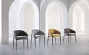 Set 2 Sedie Maya 59,5x54x78,5 cm in Tessuto Easy-Clean Marrone Chiaro       