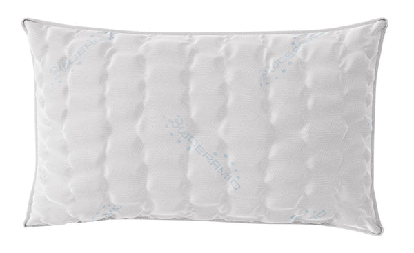sconto Oreiller 45x75 cm en mousse à mémoire de forme biocéramique gris clair