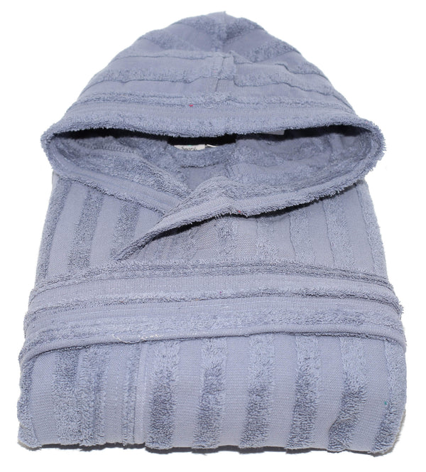 Peignoir Eponge 100% Coton Sally Lines Bleu Denim prezzo