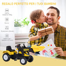 Trattore a Pedali per Bambini con Escavatore Nero e Giallo