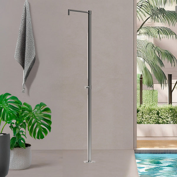 sconto Doccia da Giardino ad Acqua Fredda in Acciaio Inox Soffione Stretto e C-Box Sined Monocolo