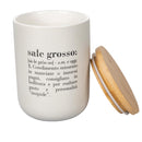 Barattolo Sale Grosso 750 ml in New Bone China VdE Tivoli 1996 Grigio Chiaro