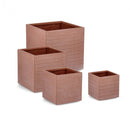 Set 4 Vasi Quadrati Tressage Terracotta