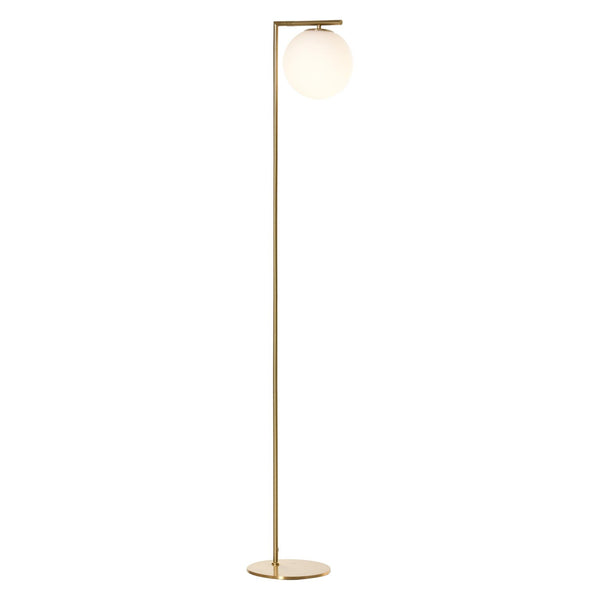 Lampadaire avec Abat-jour 30x26x160 cm E27 en Métal et Verre Doré et Blanc sconto