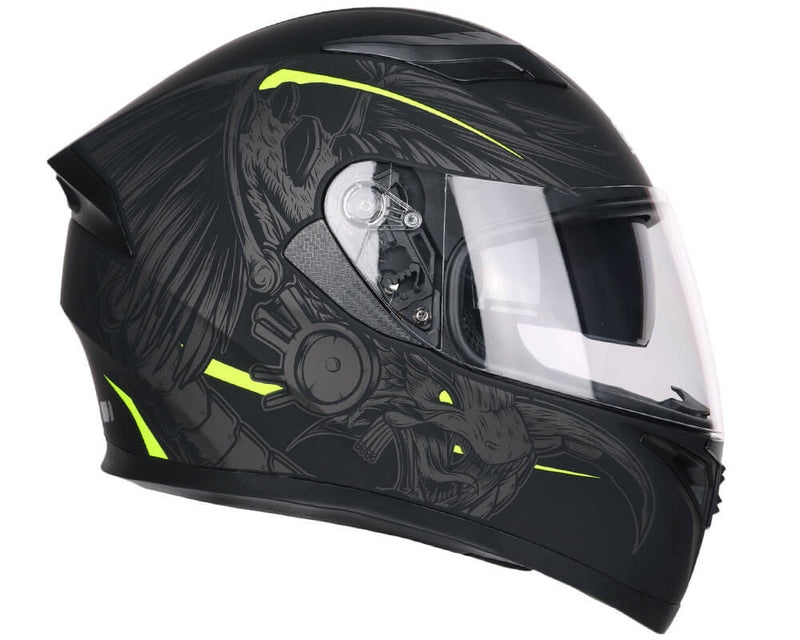 Casco Integrale per Scooter Visiera Lunga CGM Tampere Indian 316S Giallo Fluo Opaco Varie Misure