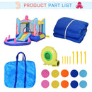 Castello Giostra Gonfiabile 380x200x180 cm con Scivolo Piscina e Pompa Multicolor