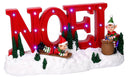 Scritta Noel con LED 35x8,5xh17 cm in Resina Rossa