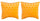 Lot de 2 coussins décoratifs 43x43x6 cm en Polyester VdE Tivoli 1996 Fourrure Ocre Jaune