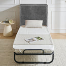 Letto Singolo a Scomparsa Salvaspazio con Materasso Pieghevole Grigio      