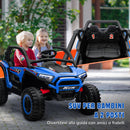 Macchina Elettrica per Bambini 24V Velocità 5-7km/h Guida Manuale e Telecomando Blu 