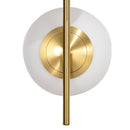 Lampada a Sospensione 2 Paralumi in Vetro Sferici Bianchi Filo Regolabile 32x15x51 cm in Metallo Oro 