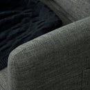 Poltroncina Moderna 73x73x80 cm in Tessuto Effetto Lino Grigio