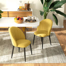 Set 2 Sedie Design Nordico 52x54x79 cm Tessuto Effetto Velluto Giallo   
