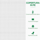 Serra da Giardino con Porta Avvolgibile 200x76x168 cm in Acciaio e PE Bianca 