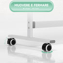 Lavagna Bianca Magnetica a 2 Facce con Accessori e 4 Ruote 127x50x165 cm   