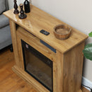 Camino Elettrico da Pavimento 1800W Effetto Fiamma 3D 81,5x30x76,2 cm Marrone 