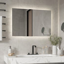 Specchio da Bagno 90x60 cm con Cornice a LED Argento