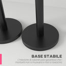 2 Colonnine Tendinastro di 2 m in Acciaio Inox Nero  Ø32x90 cm Nastro Rosso