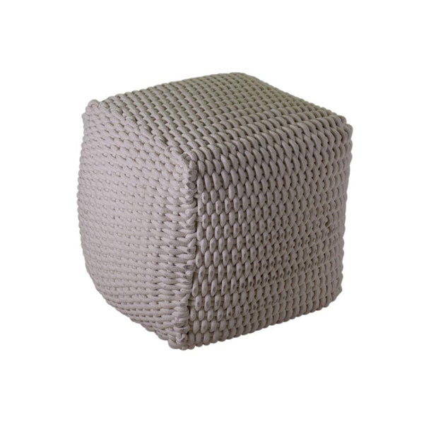 sconto Pouf carré 43x43xh43 cm en tissu blanc