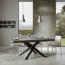 Tavolo Allungabile 120-380x90x77 cm Volantis Cemento Telaio Antracite 