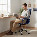 Sedia Poltrona Presidenziale da Ufficio in Similpelle Tosini Dallas Blu