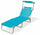 Chaise longue de jardin pliante en aluminium avec toit Soriani Vieste Aqua Green