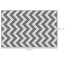 Tappeto da Esterno Reversibile 121x182 cm con Fantasia Geometrica Grigio e Bianco   