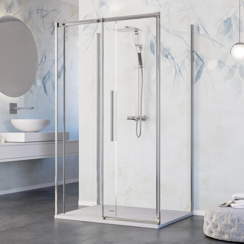 Box Doccia 3 Lati 1 Anta Scorrevole in Cristallo Trasparente 8mm H200 Bonussi Eliane