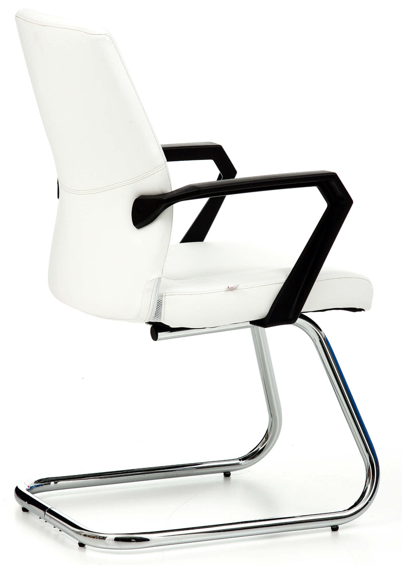 Sedia da Ufficio Visitatori in Similpelle Sake Fissa Bianca