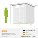 Casetta Box da Giardino 182x182x196 cm a 2 Ingressi con 3 Finestre e Prese d'Aria in PP e Alluminio Grigio Scuro      