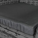 Set Tavolino e 2 Sedie da Giardino Set Bistrò in Rattan Vimini e Vetro Grigio 