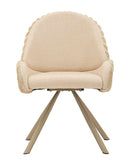 Sedia Stoccolma A crema Set 2 Pz 58x53x85 cm in Compensato e Spugna e Ferro e Poliestere Crema      