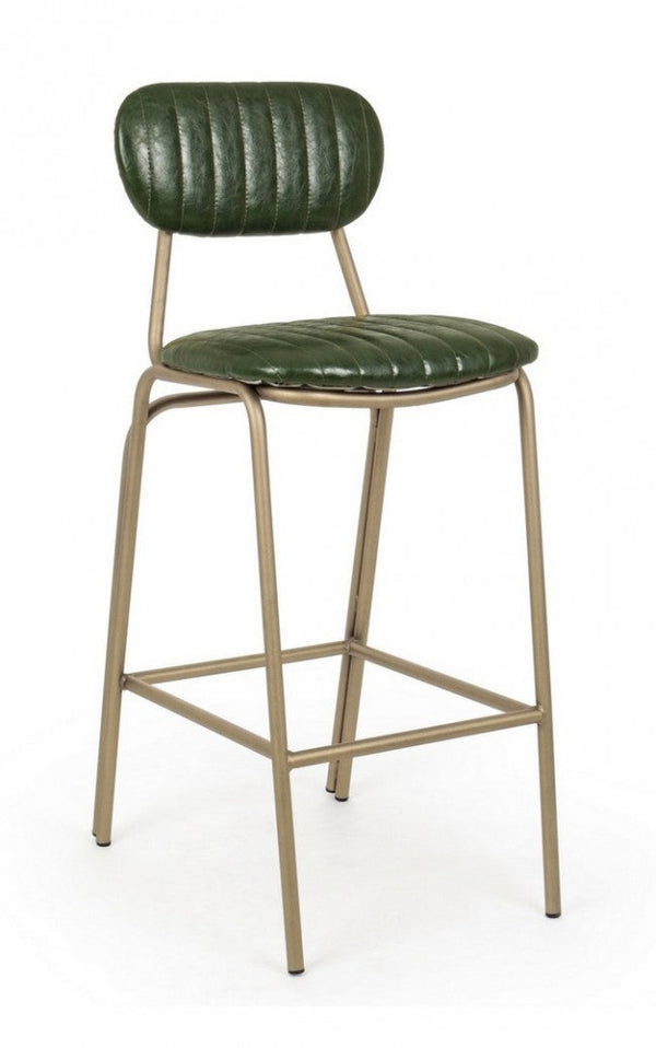 Tabouret de bar Addy vert foncé recouvert de similicuir sconto