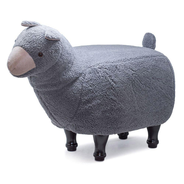 Tabouret Pouf Repose-Pieds pour Enfants 68x35x38-53 cm Lama Gris Divina Home online
