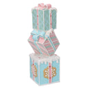 Pacco regalo resina rosa e azzurro cm 15x14xh36