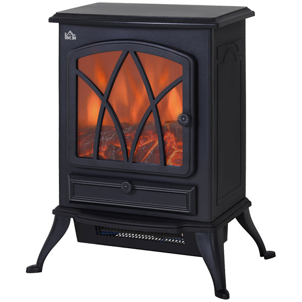 Camino Elettrico da Terra Effetto Fiamma in Stile Retrò Termostato 1000-2000W Nero online