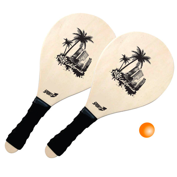 Paire de raquettes de plage en bois clair 12 mm acquista