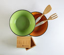 Set Cucina Verde Arancio e Bianco 5 Pezzi