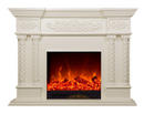 Camino Elettrico da Pavimento 126x180x38 cm Effetto Fiamma 1500W Montecarlo Marrone