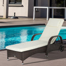 Lettino da Giardino Prendisole Relax in Rattan Sintetico Marrone 