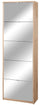 Meuble à Chaussures 5 Portes avec Miroir 63x190x29 cm Chêne Naturel