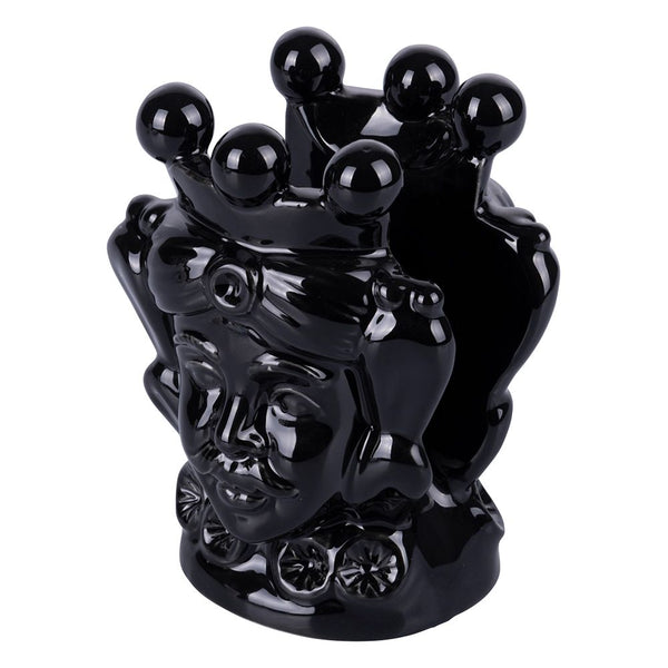 Porta Salviette Testa di Moro 10,6x9,6x13,6 cm  in Ceramica VdE Tivoli 1996 Sicilia sconto