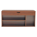 Scarpiera Panca 104x30x49 cm in Legno Melaminico Marrone Scuro