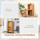 Tavolo Pieghevole da Pranzo max 3 Persone 75x144x144,5 cm in Truciolato e Acciaio color Legno