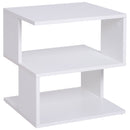Tavolino da Caffè 2 Ripiani Design Moderno Legno Bianco 40x40x43 cm 