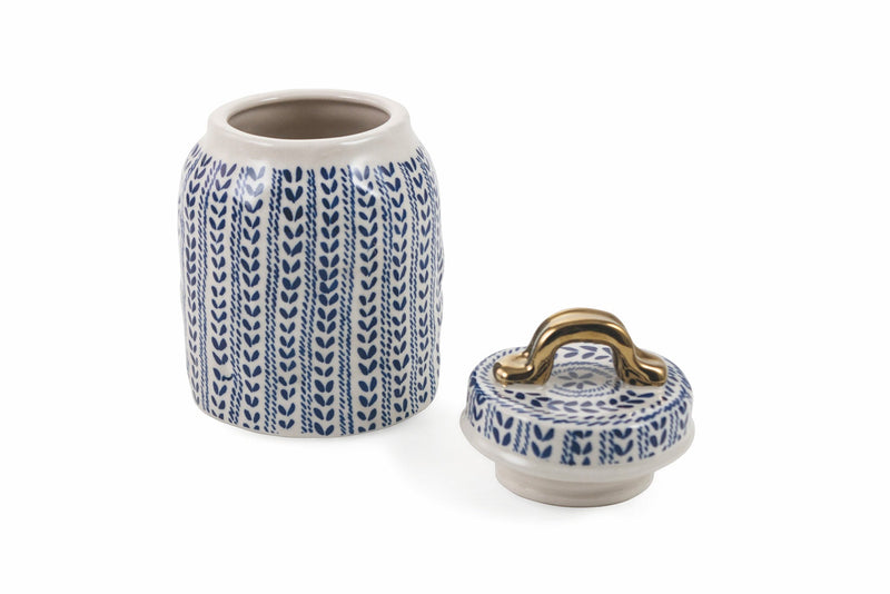 Barattolo Ø11x19 cm in Gres VdE Tivoli 1996 Blu e Bianco