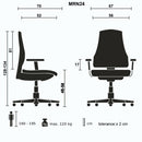 Poltrona direzionale da ufficio 67x52x126/132 cm Murano cuoio