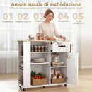 Mobile da Cucina 96,5x38x87 cm con Cassetto Armadietto e Ripiano Regolabile in MDF Bianco      