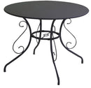 Tavolo da Giardino Rotondo Ø95cm in Metallo Old Antracite